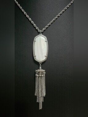 Kendra Scott Rayne Long Mother of Pearl Pendant Necklace w/ Tassel